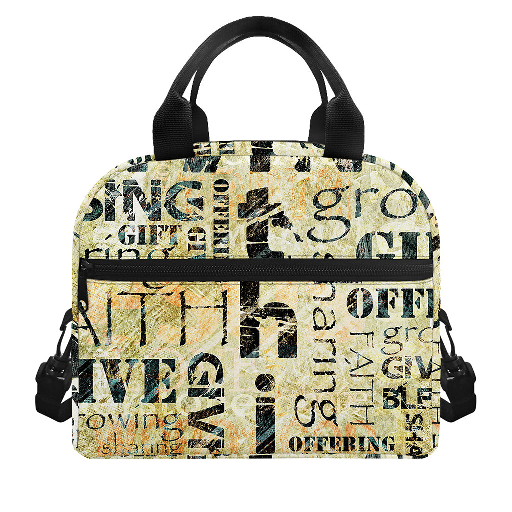 Giving And Tithing Religious Words Print Insulated Lunch Bag