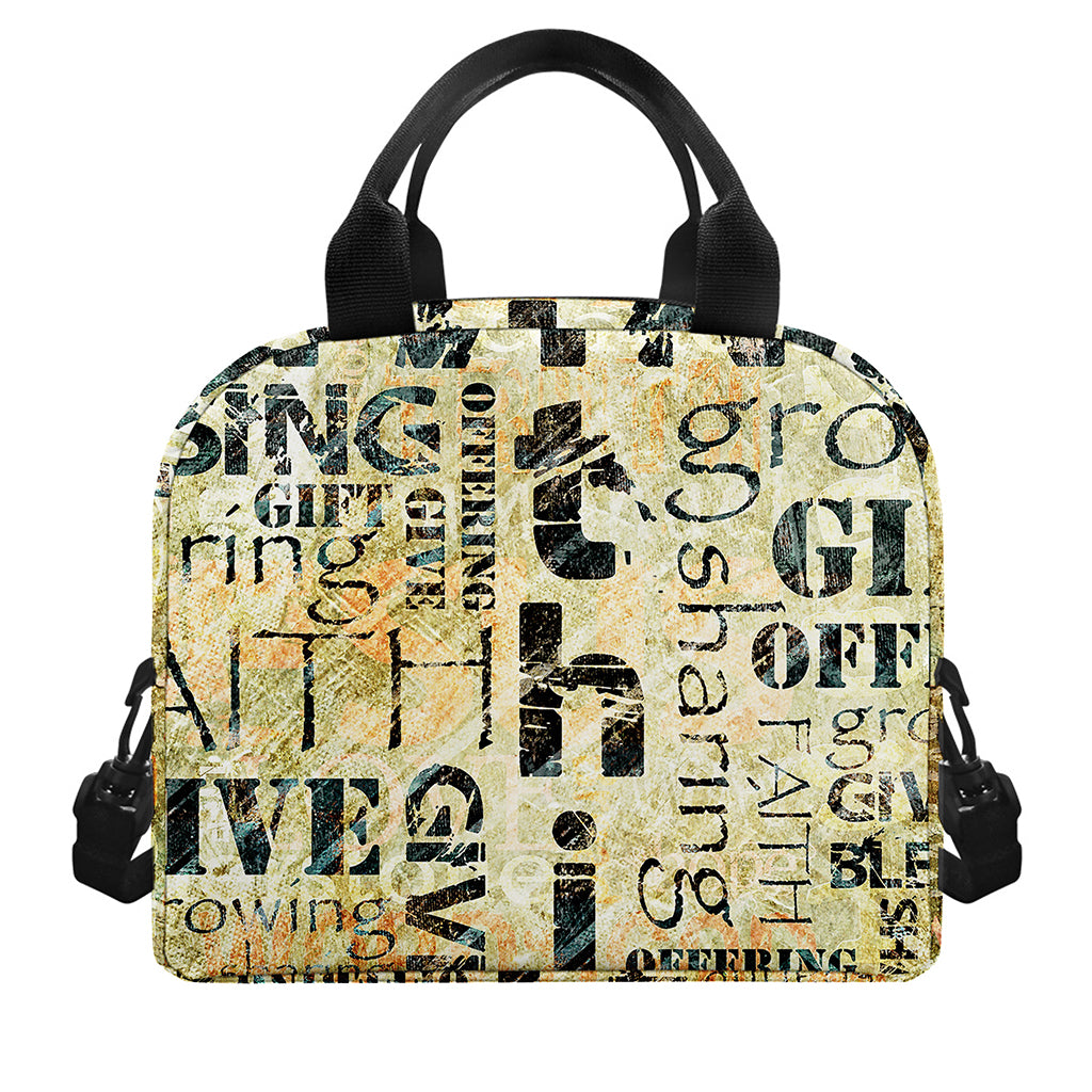 Giving And Tithing Religious Words Print Insulated Lunch Bag
