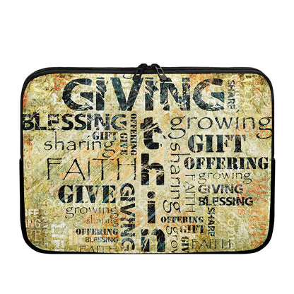 Giving And Tithing Religious Words Print Laptop Sleeve
