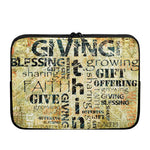 Giving And Tithing Religious Words Print Laptop Sleeve