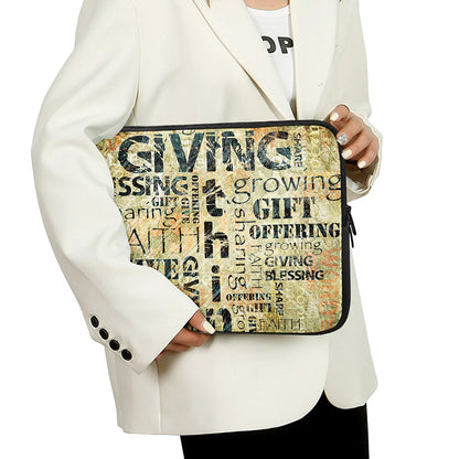 Giving And Tithing Religious Words Print Laptop Sleeve