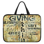 Giving And Tithing Religious Words Print Laptop Sleeve With Handle