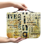Giving And Tithing Religious Words Print Leather Bible Cover