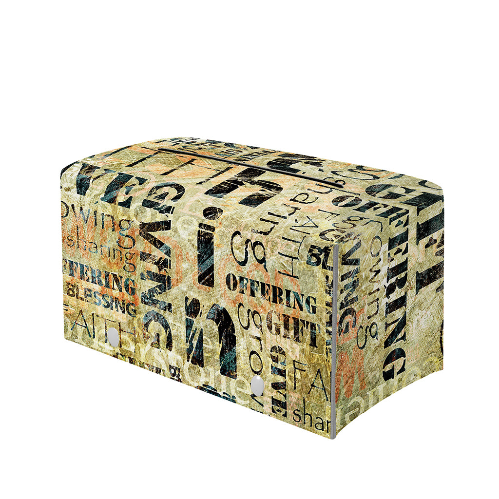 Giving And Tithing Religious Words Print Leather Tissue Box Cover