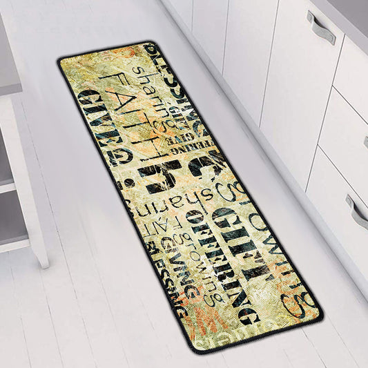 Giving And Tithing Religious Words Print Long Kitchen Mat