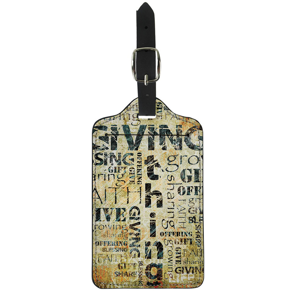 Giving And Tithing Religious Words Print Luggage Tag