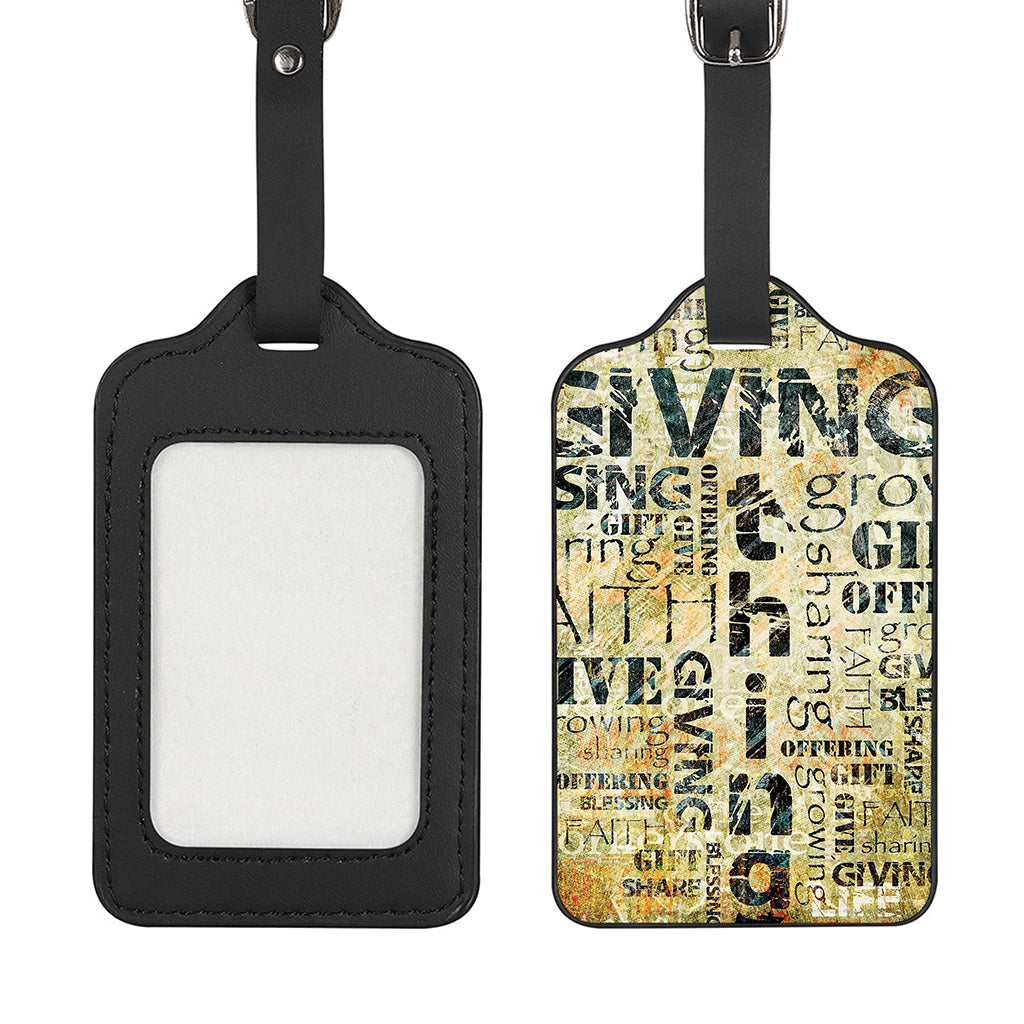Giving And Tithing Religious Words Print Luggage Tag