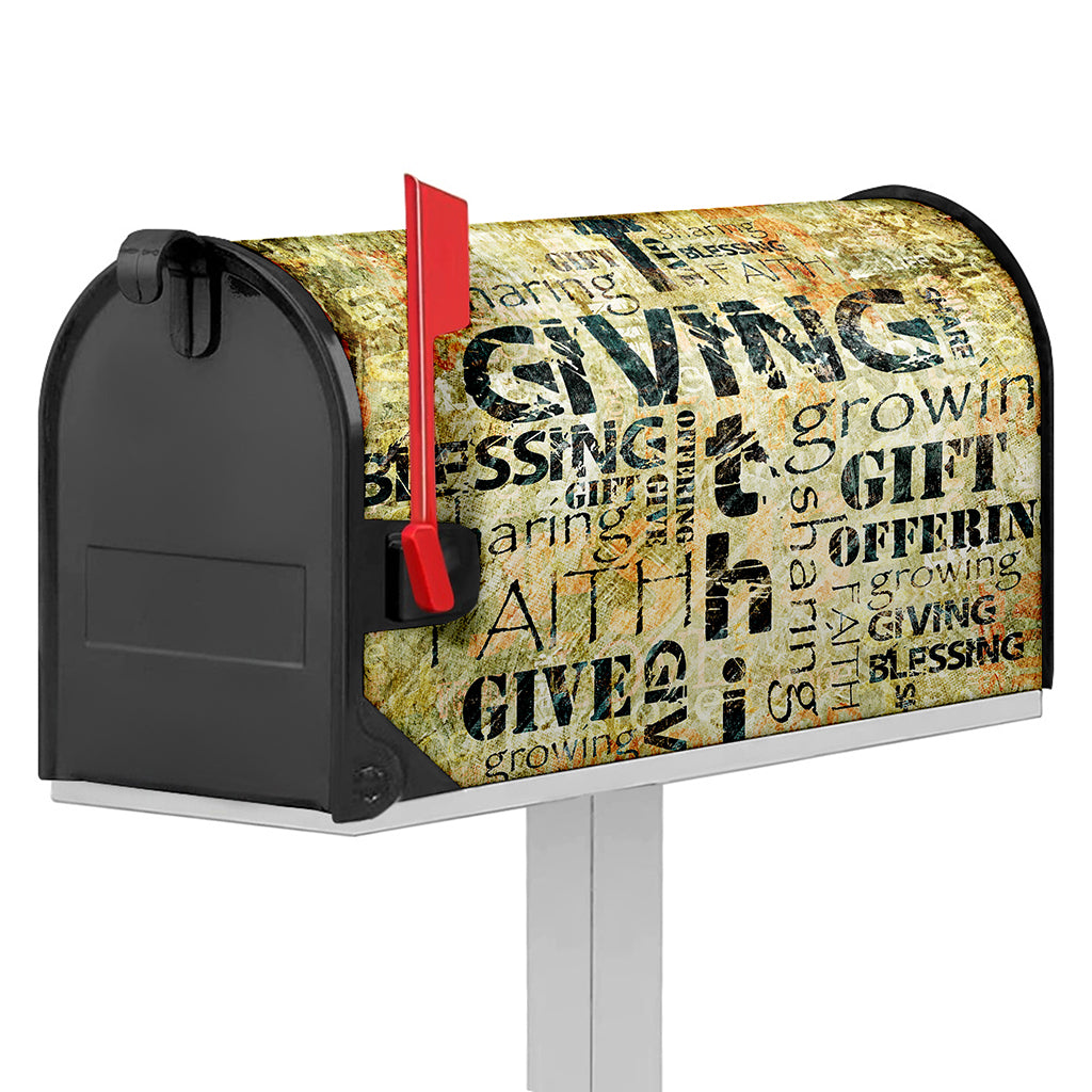 Giving And Tithing Religious Words Print Mailbox Cover