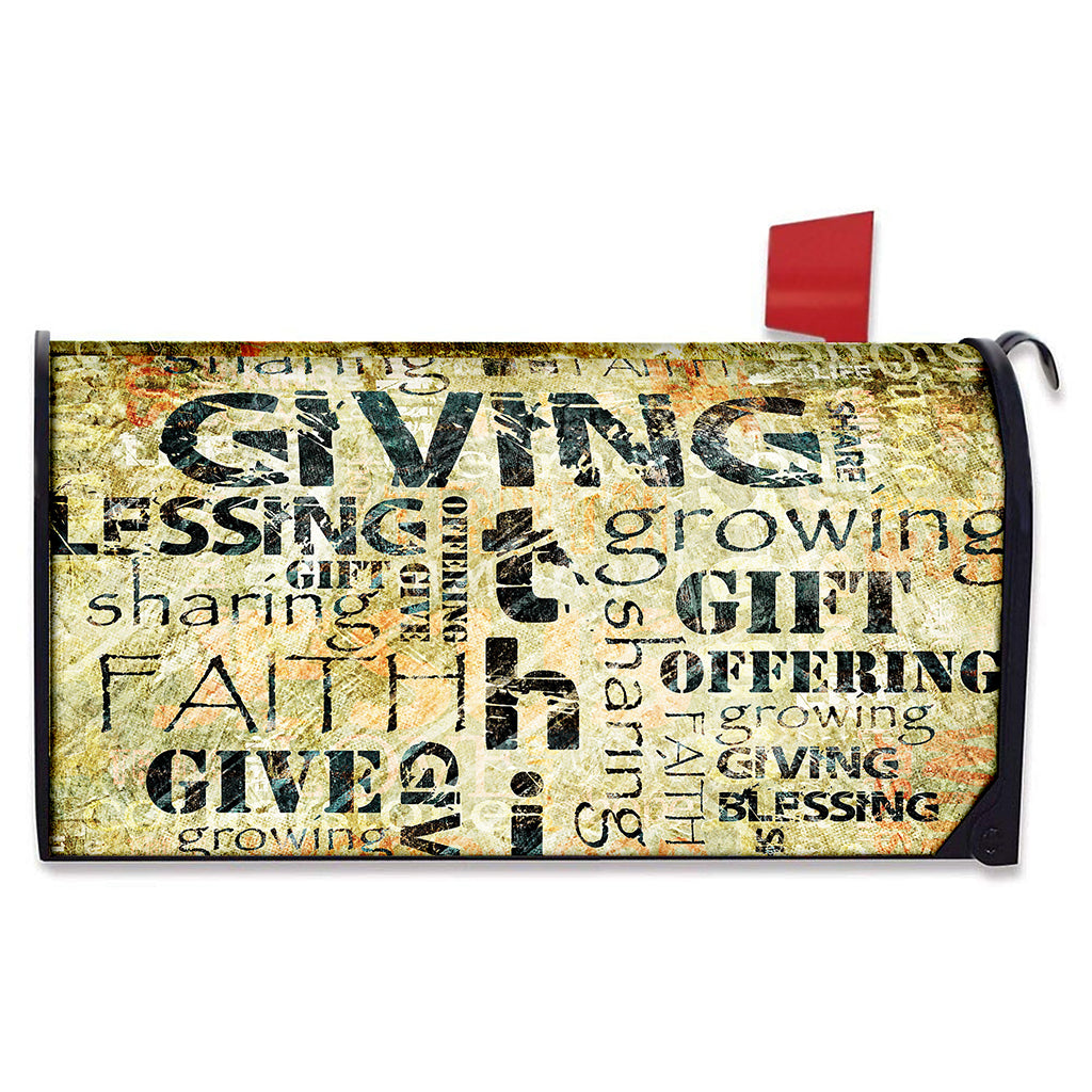 Giving And Tithing Religious Words Print Mailbox Cover
