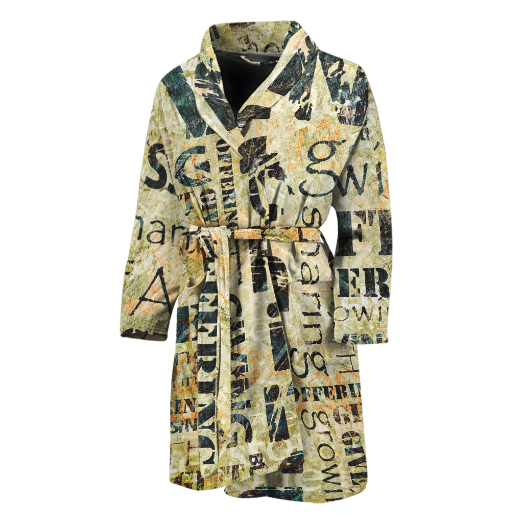 Giving And Tithing Religious Words Print Men's Bathrobe