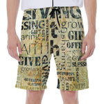 Giving And Tithing Religious Words Print Men's Beach Shorts