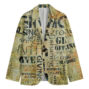 Giving And Tithing Religious Words Print Men's Blazer