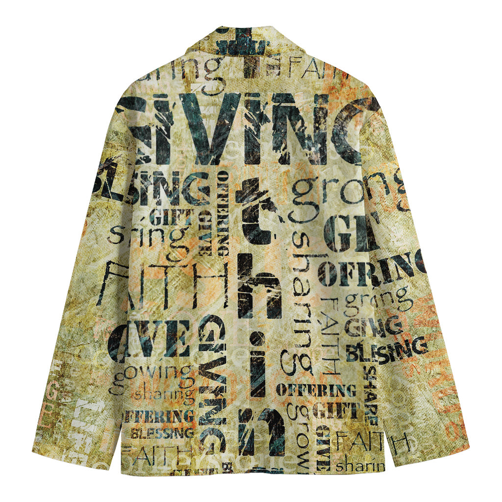 Giving And Tithing Religious Words Print Men's Blazer