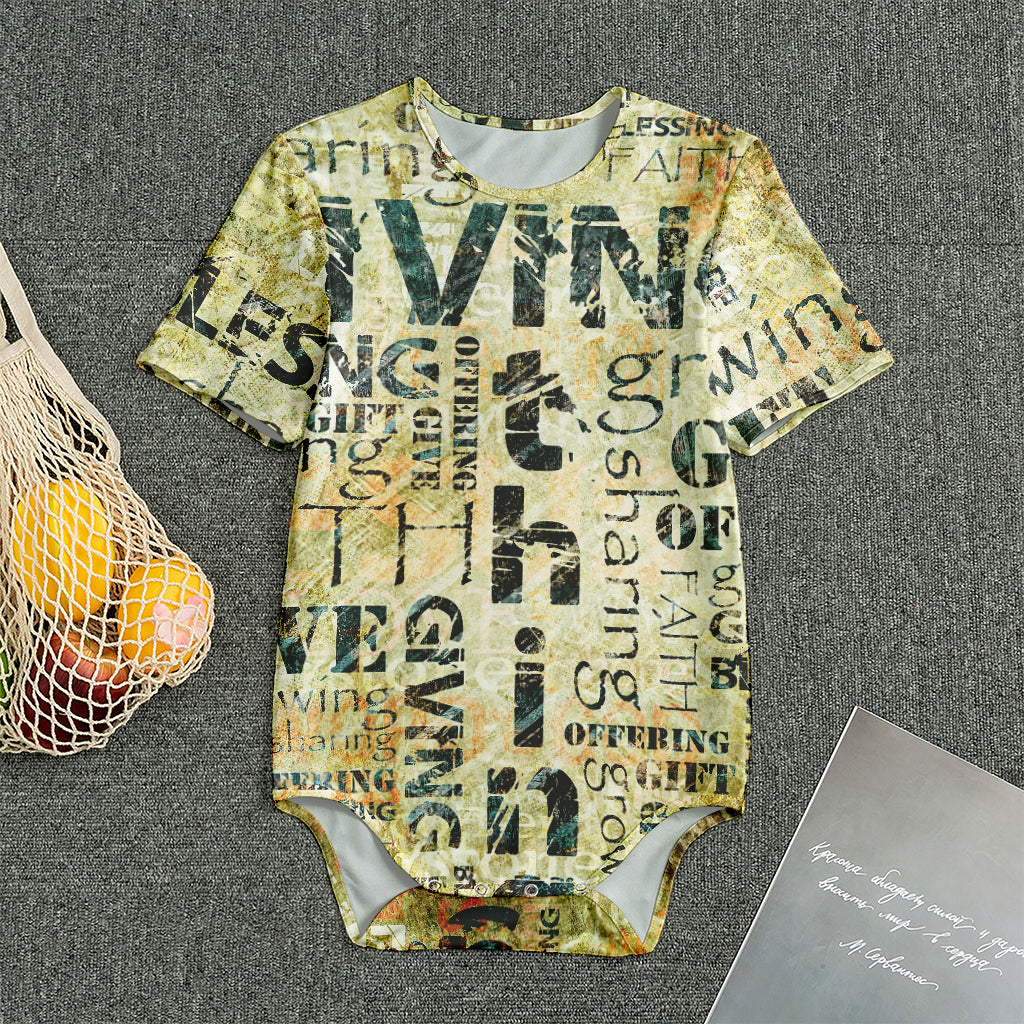 Giving And Tithing Religious Words Print Men's Bodysuit