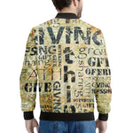 Giving And Tithing Religious Words Print Men's Bomber Jacket