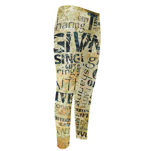 Giving And Tithing Religious Words Print Men's Compression Pants