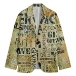 Giving And Tithing Religious Words Print Men's Cotton Blazer