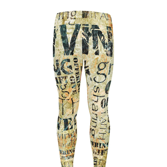 Giving And Tithing Religious Words Print Men's leggings