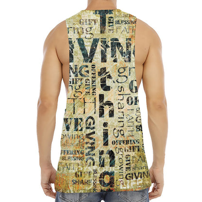 Giving And Tithing Religious Words Print Men's Muscle Tank Top