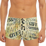 Giving And Tithing Religious Words Print Men's Short Boxer Briefs
