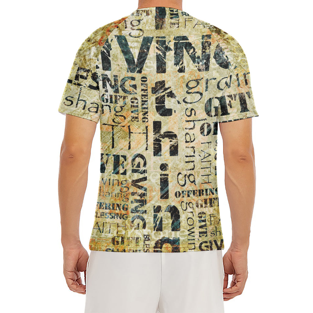 Giving And Tithing Religious Words Print Men's Short Sleeve Rash Guard