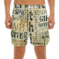 Giving And Tithing Religious Words Print Men's Split Running Shorts