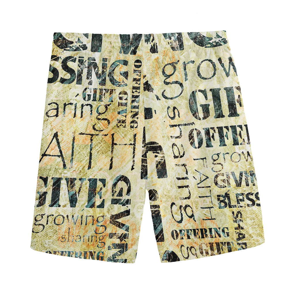 Giving And Tithing Religious Words Print Men's Sports Shorts
