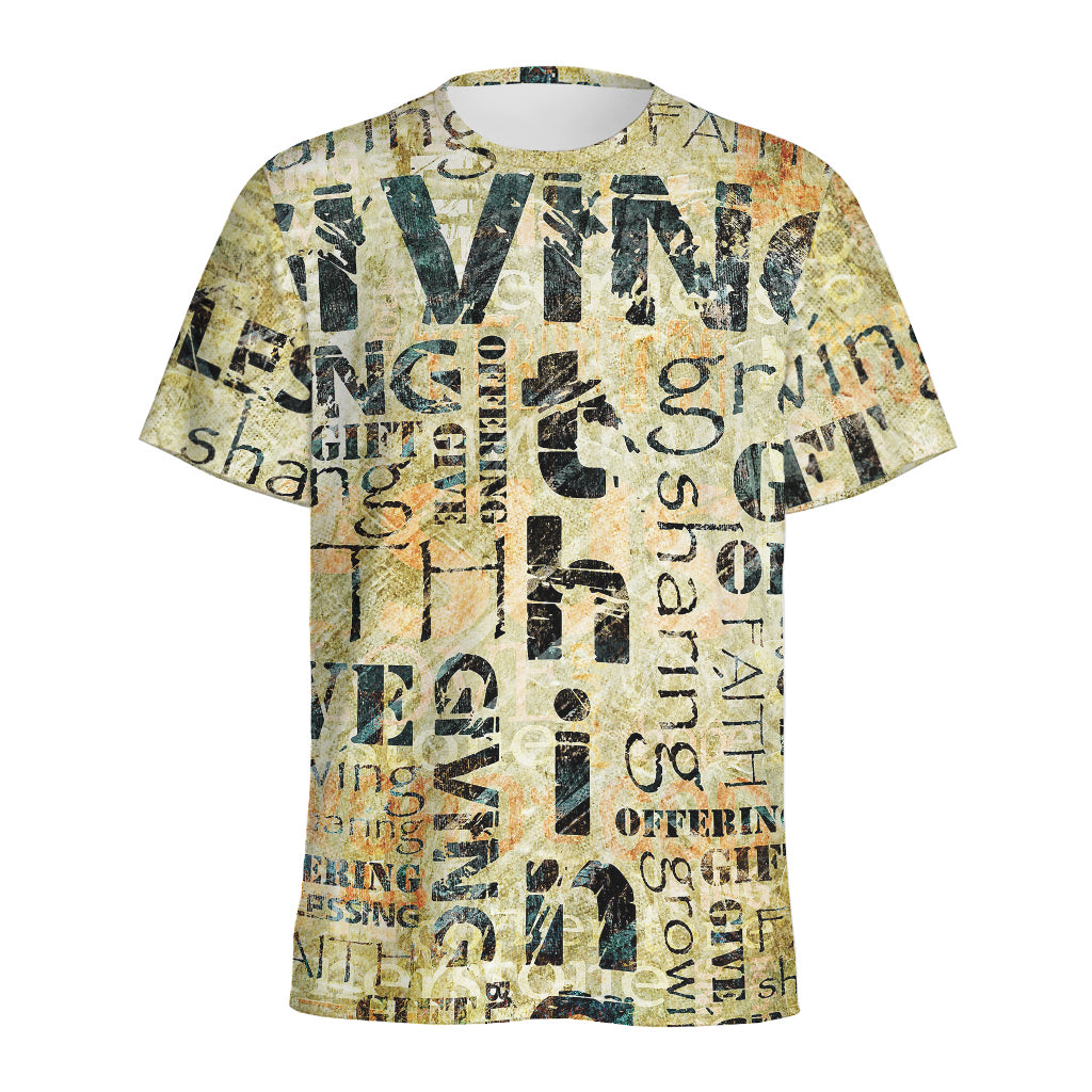 Giving And Tithing Religious Words Print Men's Sports T-Shirt