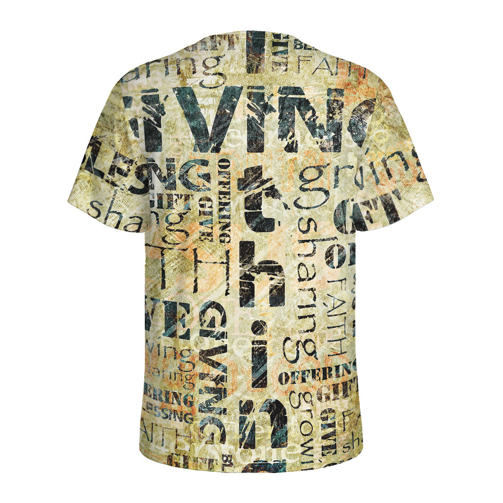 Giving And Tithing Religious Words Print Men's Sports T-Shirt