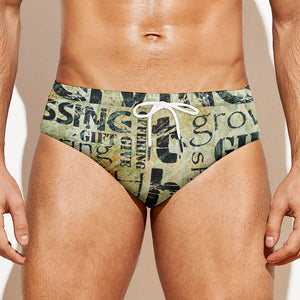 Giving And Tithing Religious Words Print Men's Swim Briefs