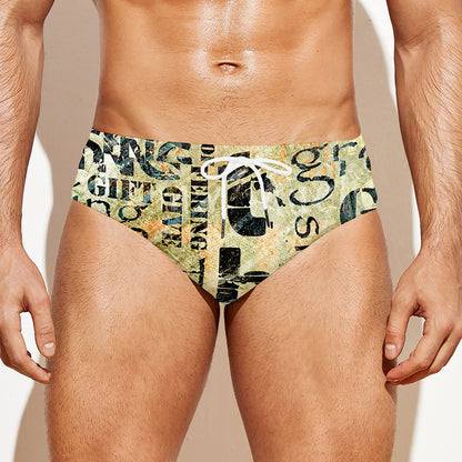 Giving And Tithing Religious Words Print Men's Swim Briefs