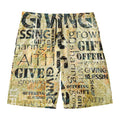 Giving And Tithing Religious Words Print Men's Swim Trunks