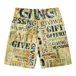 Giving And Tithing Religious Words Print Men's Swim Trunks