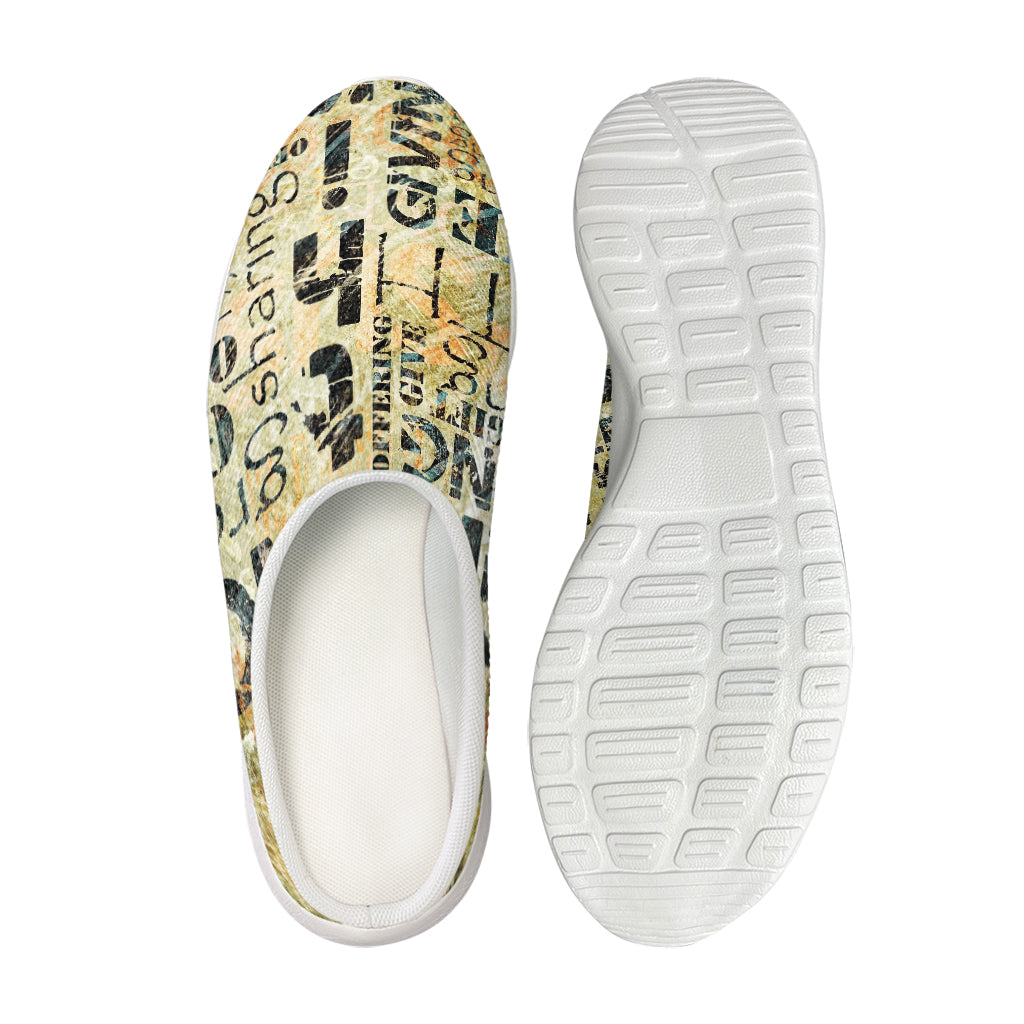 Giving And Tithing Religious Words Print Mesh Casual Shoes
