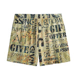 Giving And Tithing Religious Words Print Mesh Shorts