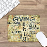 Giving And Tithing Religious Words Print Mouse Pad