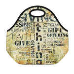 Giving And Tithing Religious Words Print Neoprene Lunch Bag