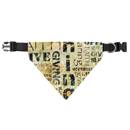 Giving And Tithing Religious Words Print Over The Collar Dog Bandana