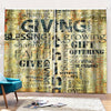 Giving And Tithing Religious Words Print Pencil Pleat Curtains