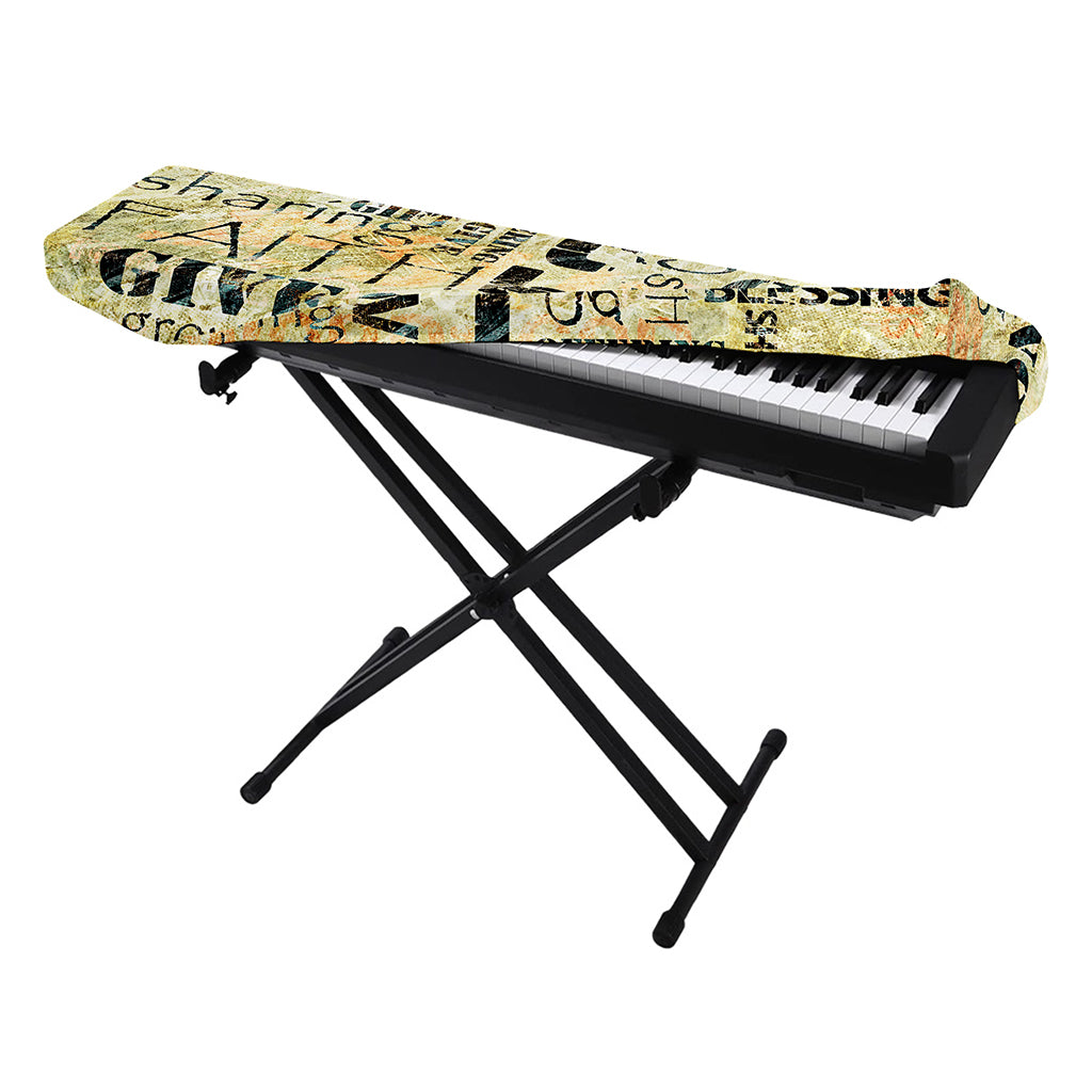 Giving And Tithing Religious Words Print Piano Keyboard Cover
