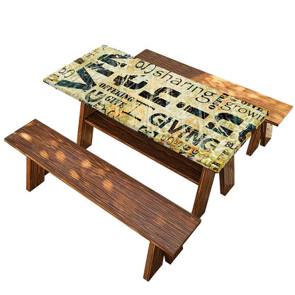 Giving And Tithing Religious Words Print Picnic Table Cover