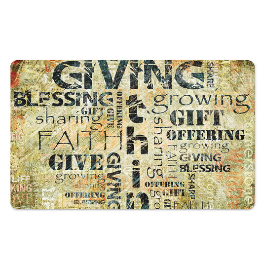 Giving And Tithing Religious Words Print Polyester Doormat