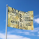 Giving And Tithing Religious Words Print Polyester Flag