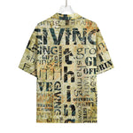 Giving And Tithing Religious Words Print Rayon Hawaiian Shirt