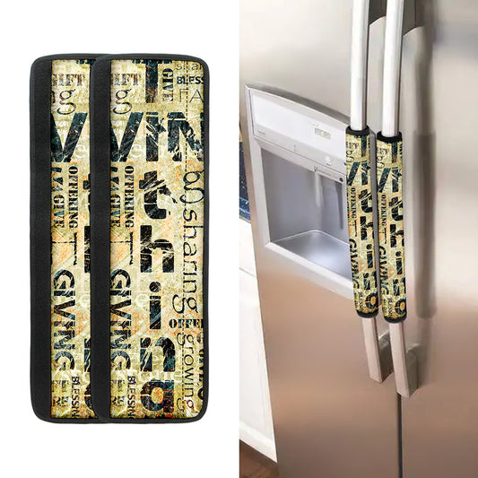 Giving And Tithing Religious Words Print Refrigerator Handle Covers