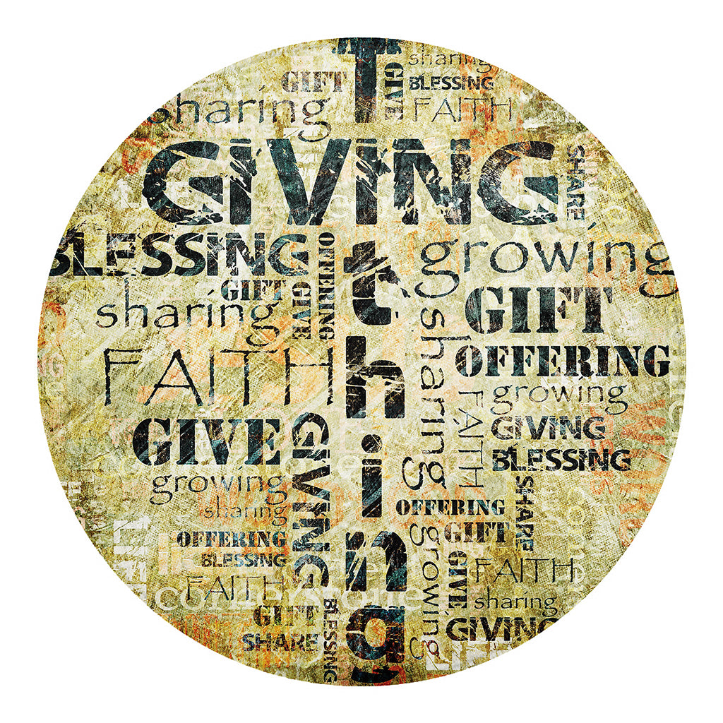 Giving And Tithing Religious Words Print Round Blanket