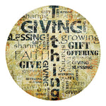 Giving And Tithing Religious Words Print Round Blanket