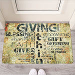 Giving And Tithing Religious Words Print Rubber Doormat