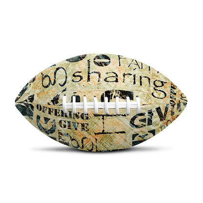 Giving And Tithing Religious Words Print Rugby Ball