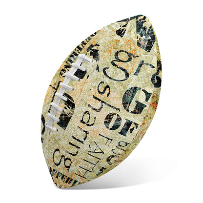Giving And Tithing Religious Words Print Rugby Ball